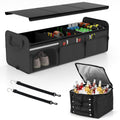 18 Gal Car Trunk Organizer with Lid 3-Compartment Portable Storage Box-Black